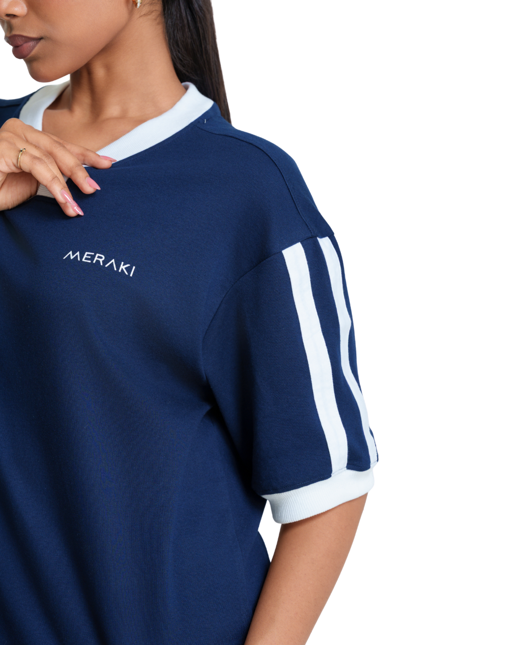V Line Oversized Tee - Midnight