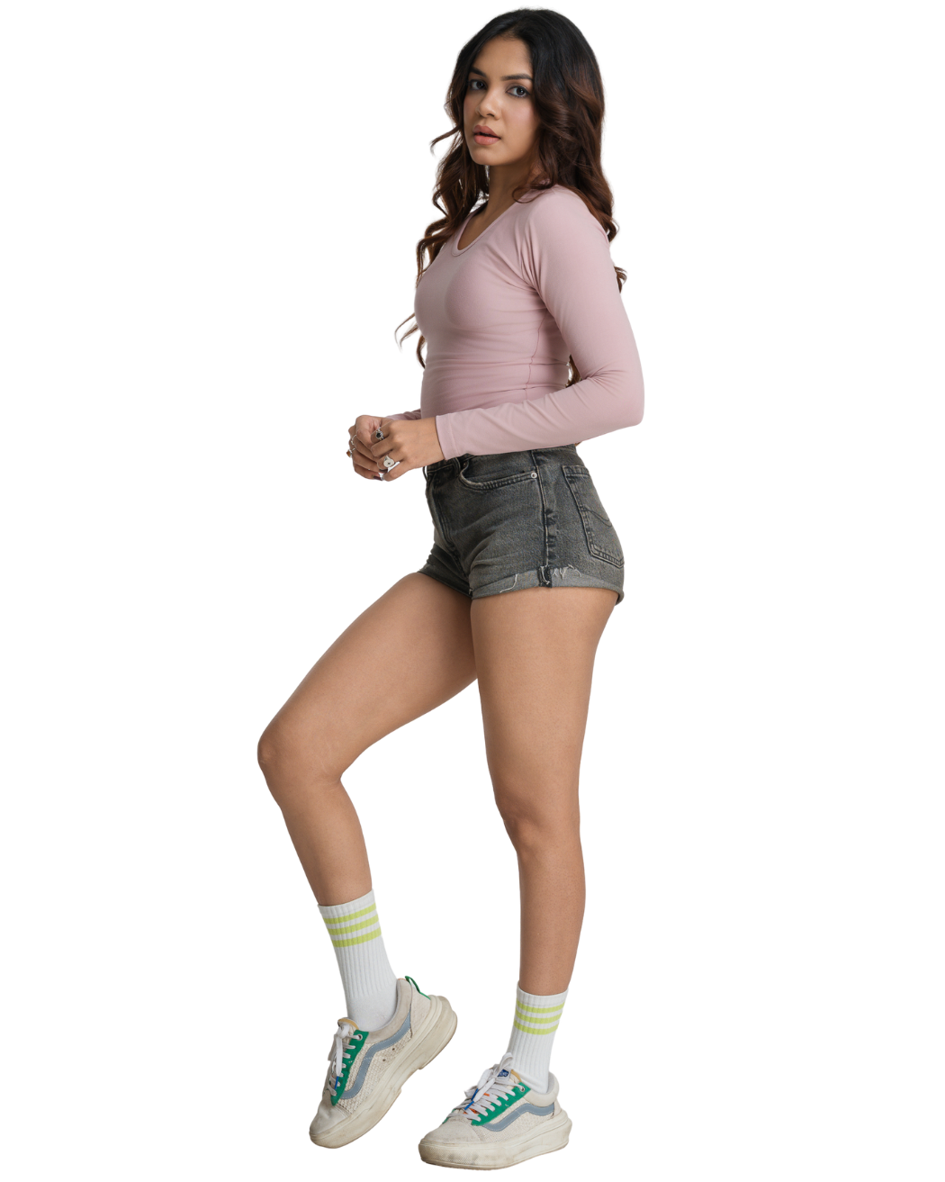 Bodyline Fit Long Sleeve Crop - Blossom