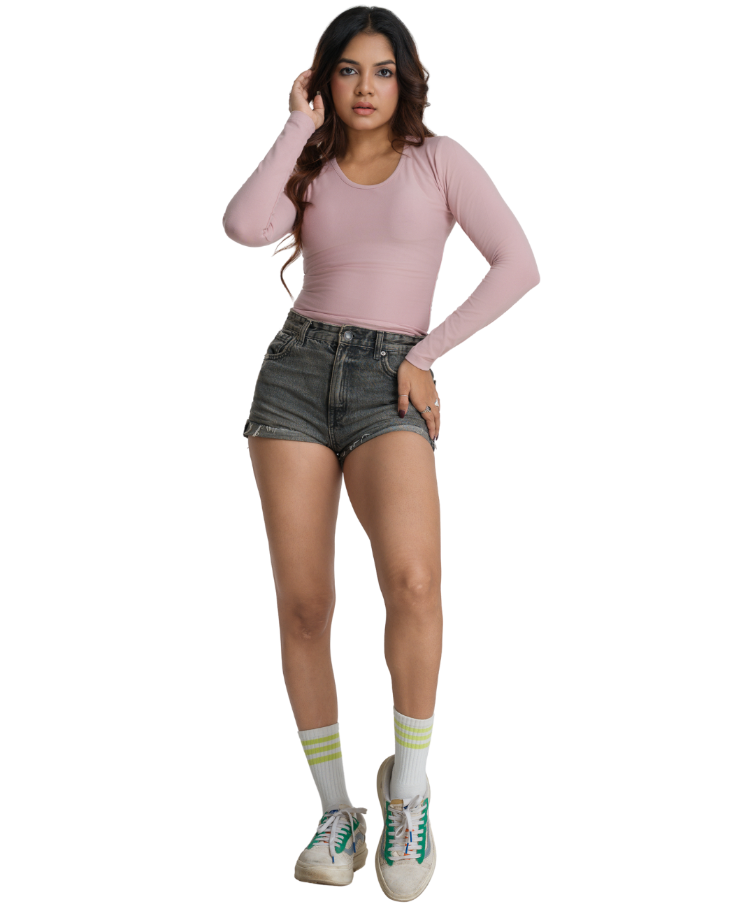 Bodyline Fit Long Sleeve Crop - Blossom