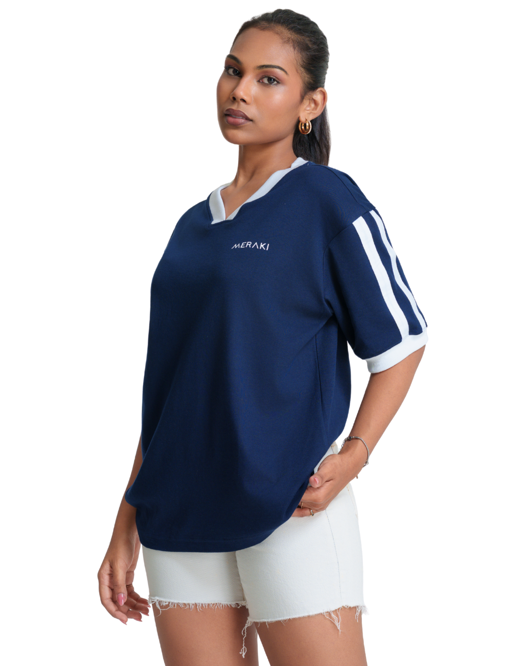 V Line Oversized Tee - Midnight