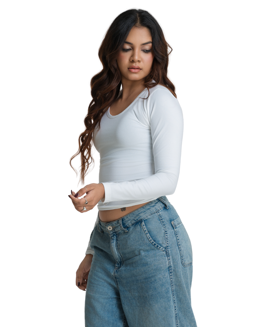 Bodyline Fit Long Sleeve Crop - Frost