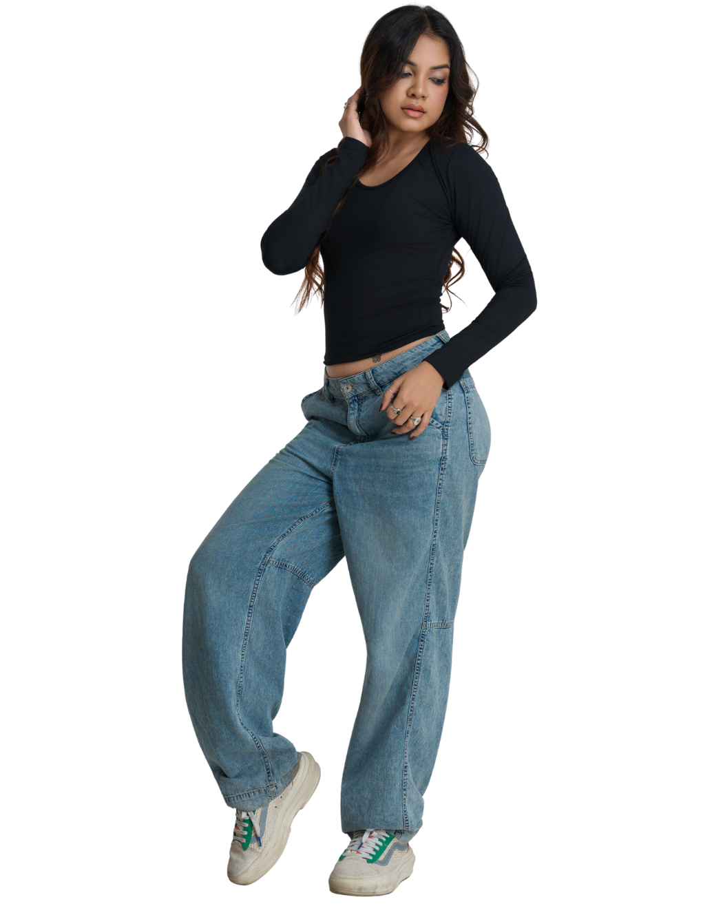 Bodyline Fit Long Sleeve Crop - Panther