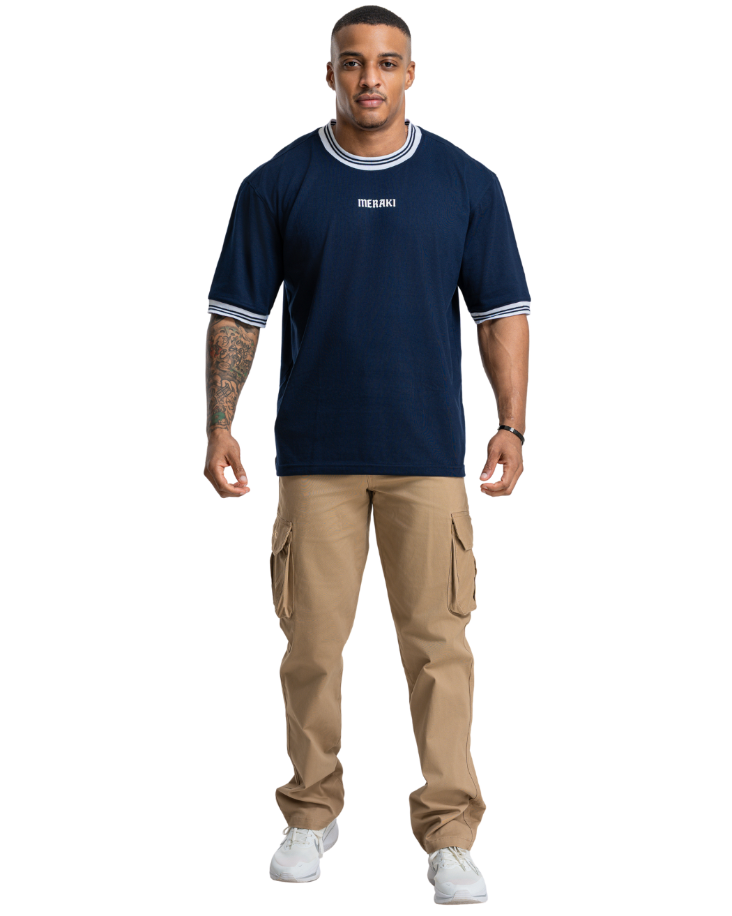 Ribline Oversize Tee - Night Blue