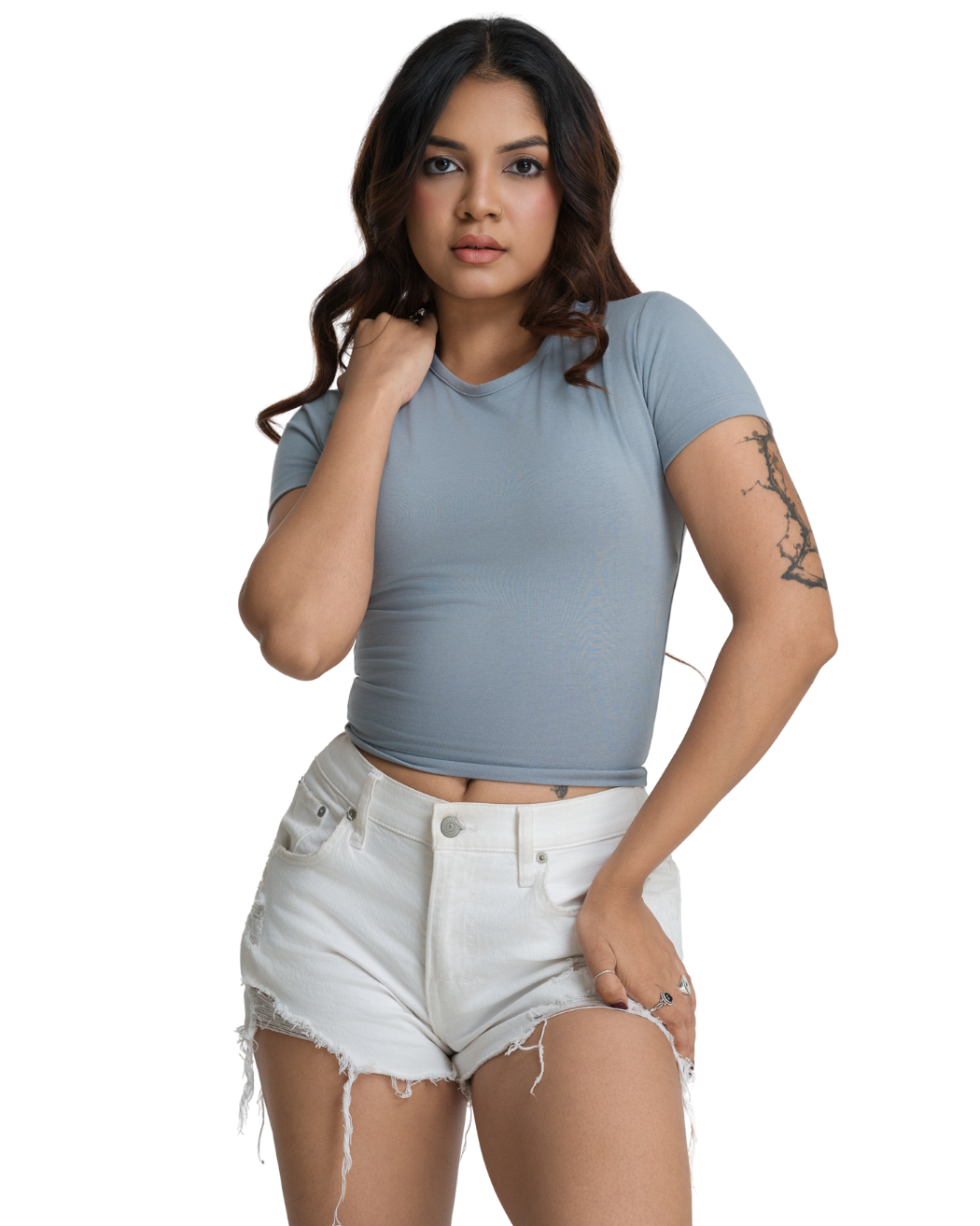 Bodyline Fit Short Sleeve Crop - Dove