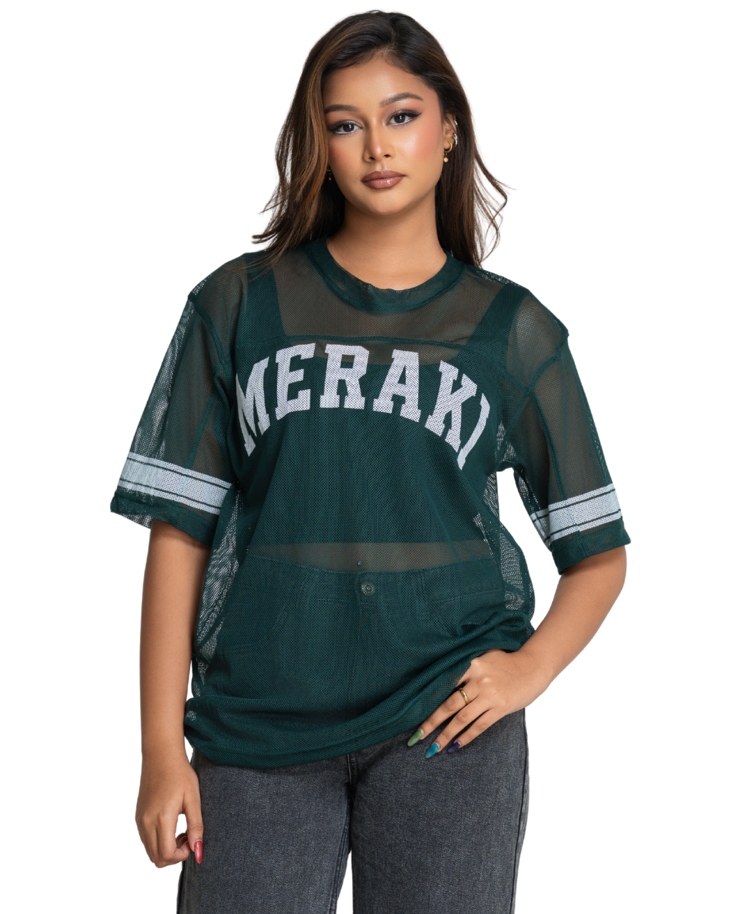 Kiki Mesh Jersey - Forest Green