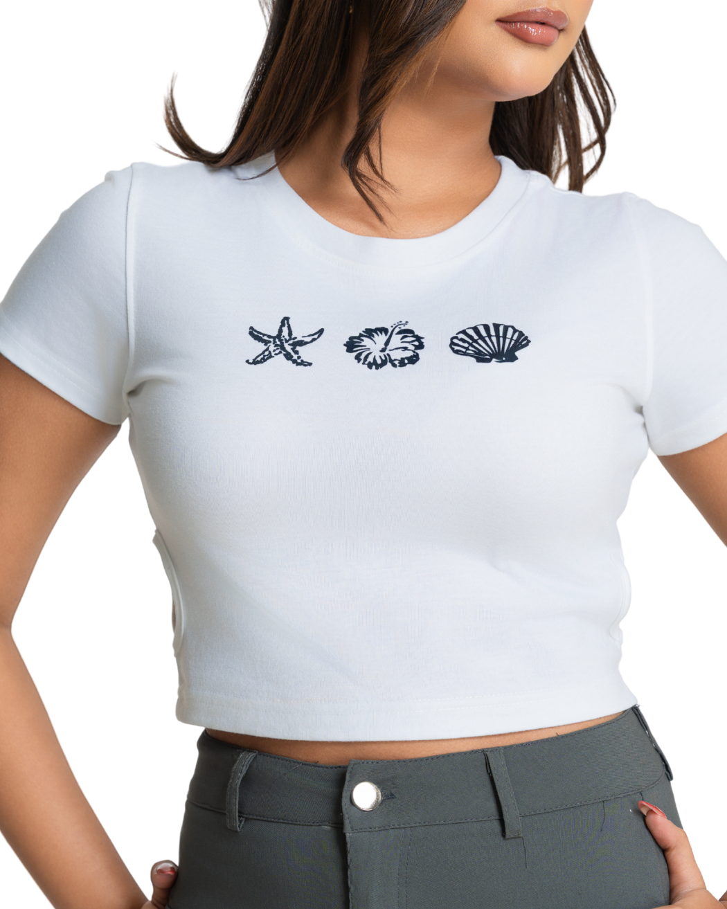 Dazzy Crop Tee - Coastal