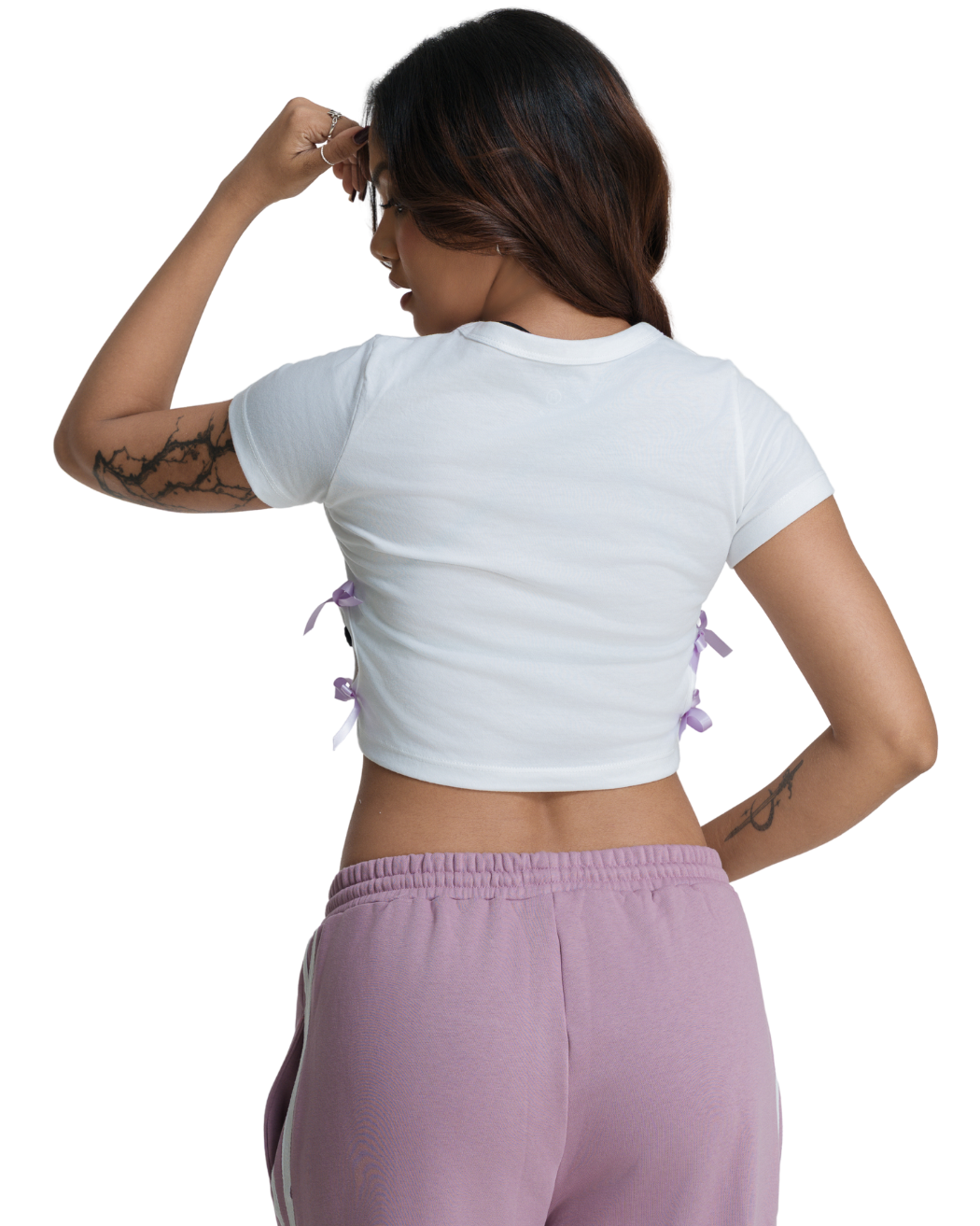 Lyra Bow Crop Tee - Lilac