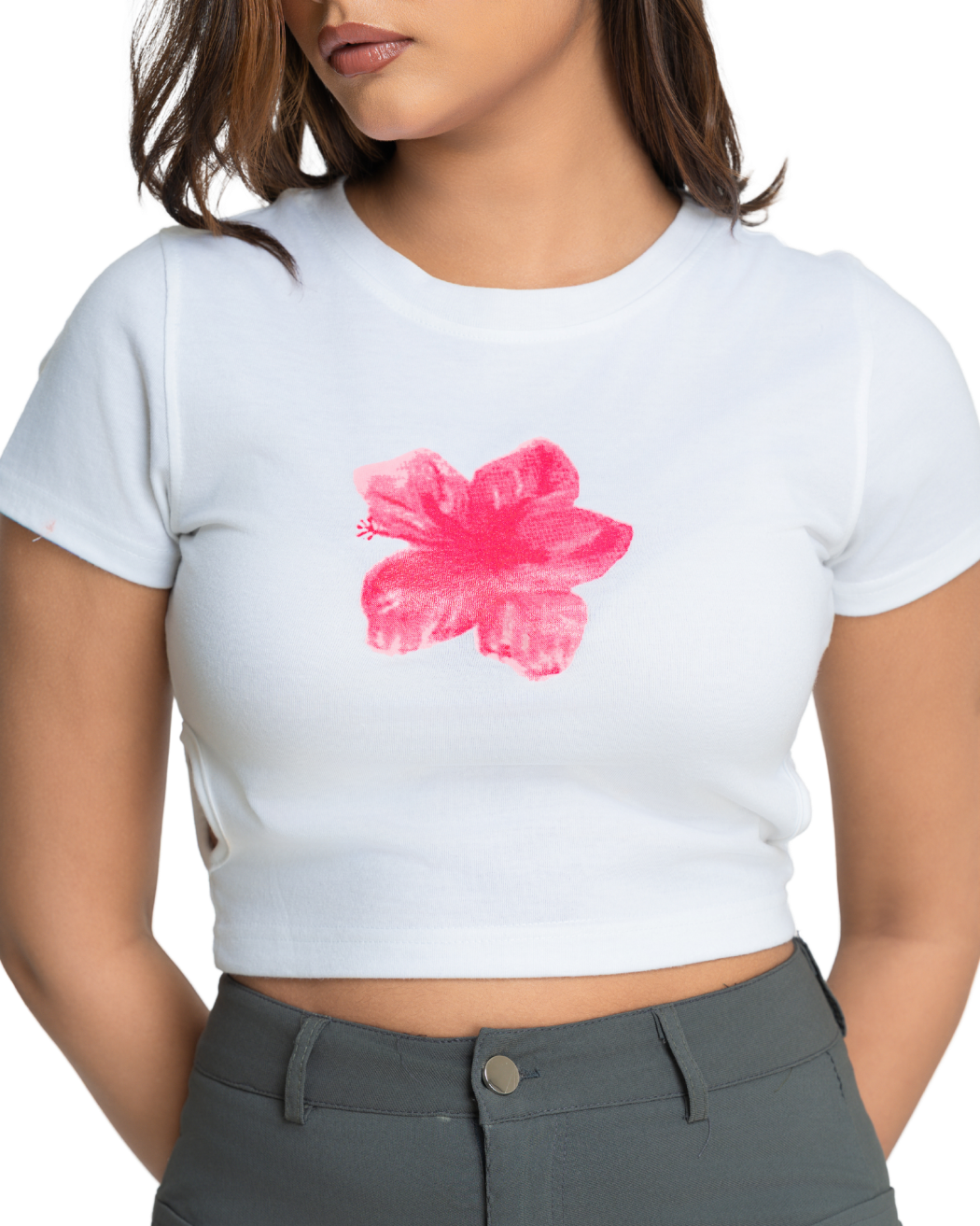 Dazzy Crop Tee - Rose Bloom