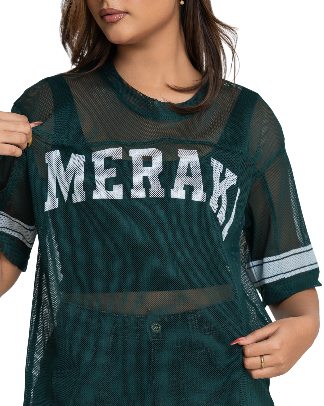 Kiki Mesh Jersey - Forest Green