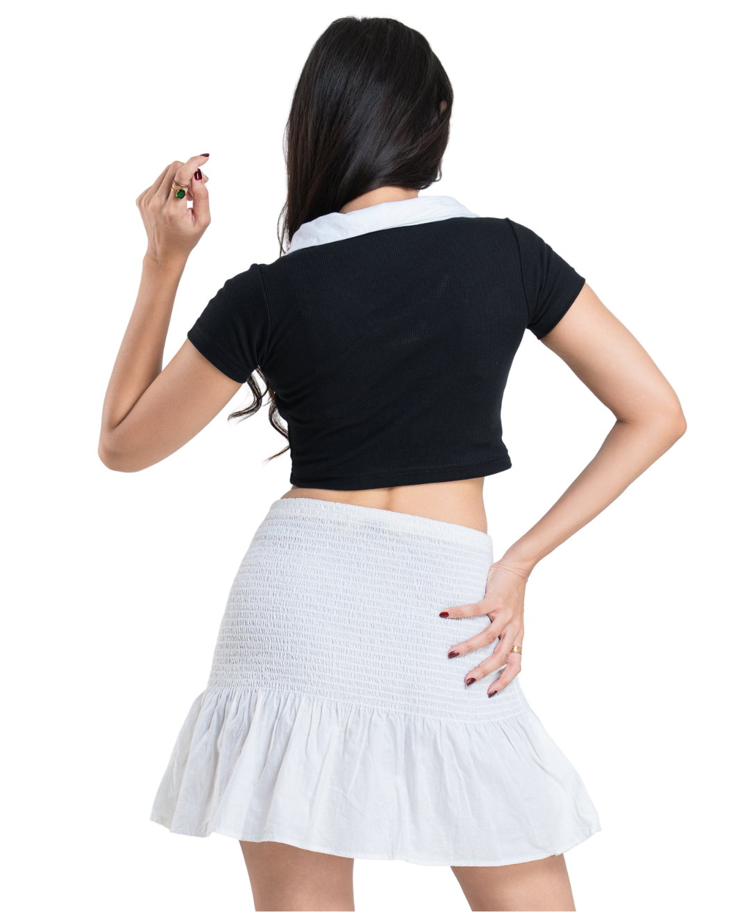 Curveslim V Crop Tee - Charcoal