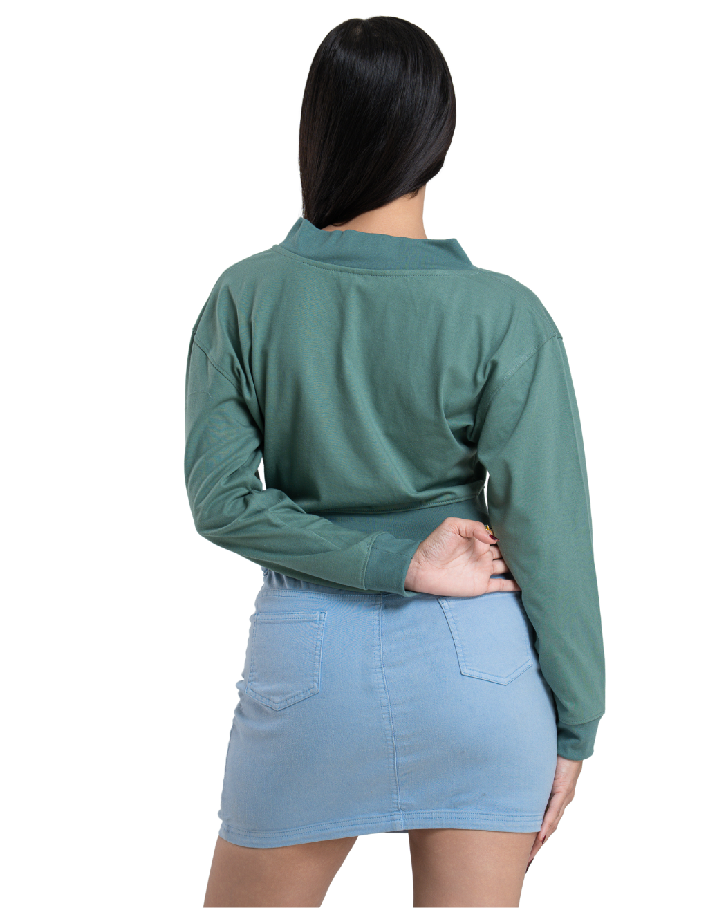 Slimline V Crop Tee - Matcha