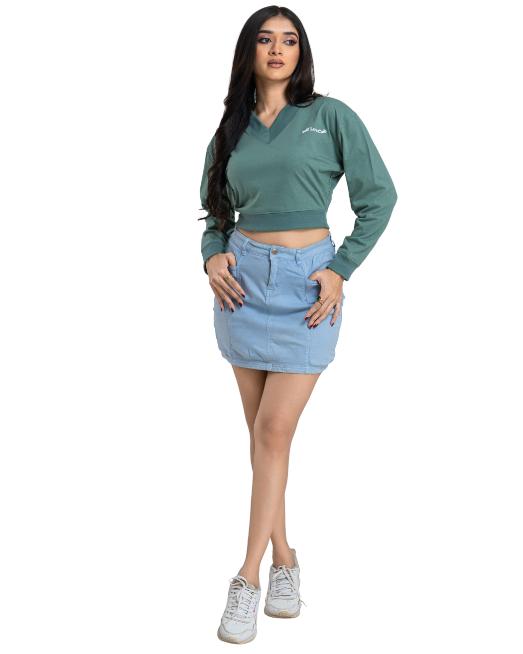 Slimline V Crop Tee - Matcha