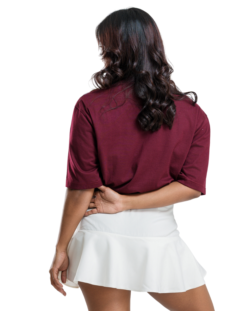 Bow Pop Oversized Tee - Burgundy