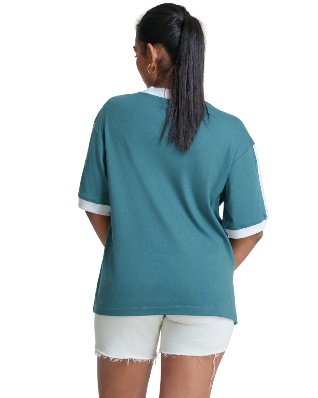 V Line Oversized Tee - Teal