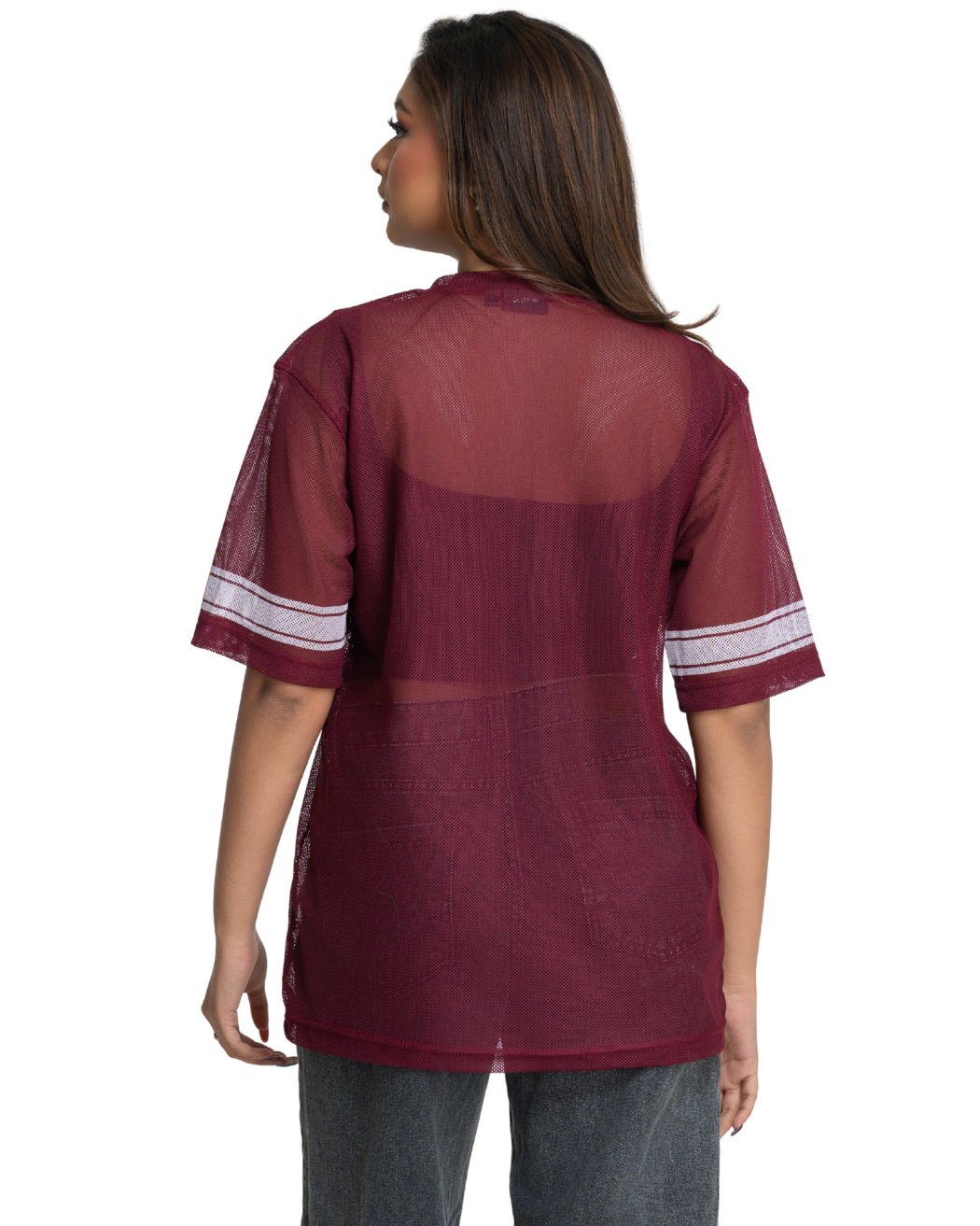 Kiki Mesh Jersey - Deep Wine