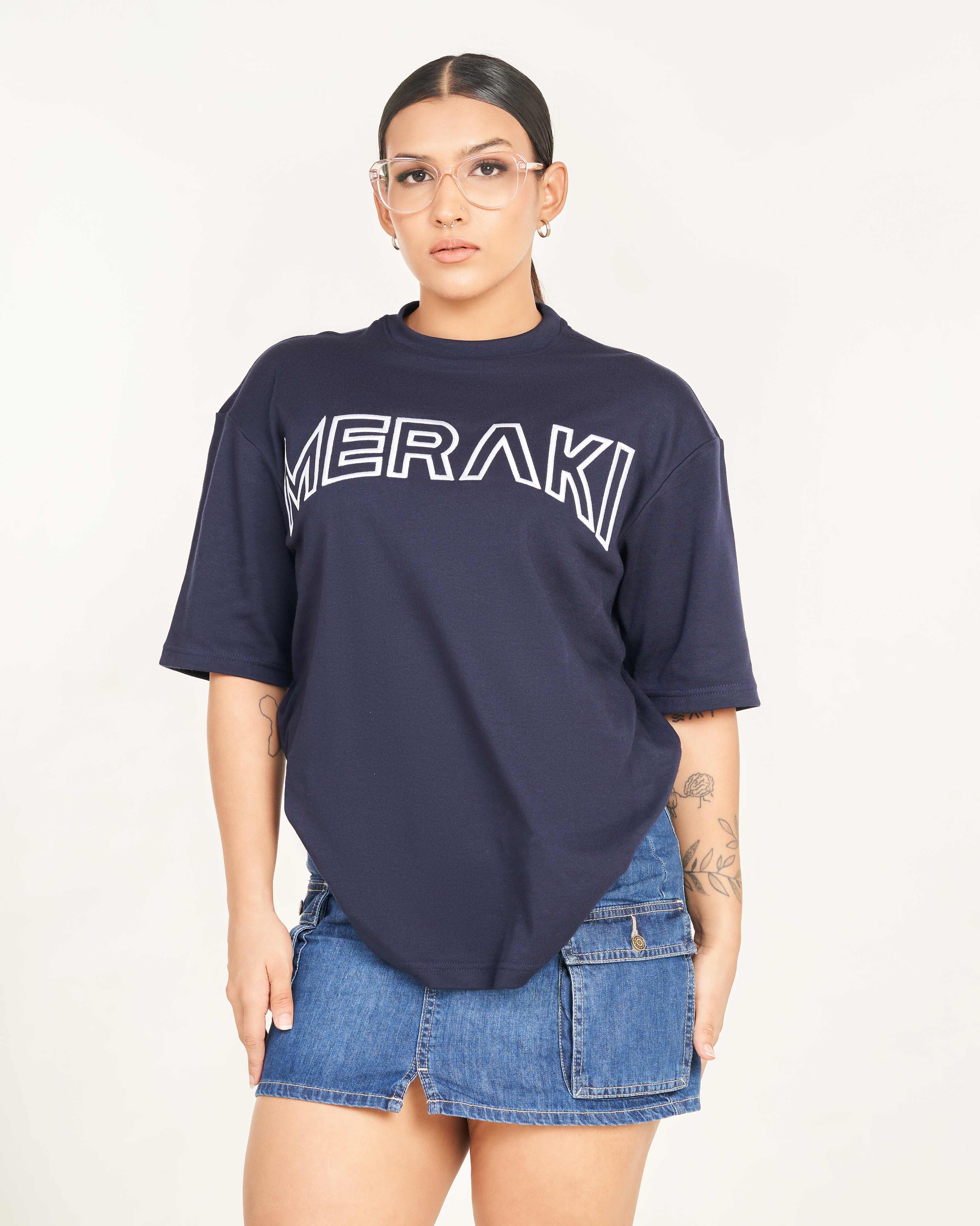Unisex Warrior Oversize Tee - Navy
