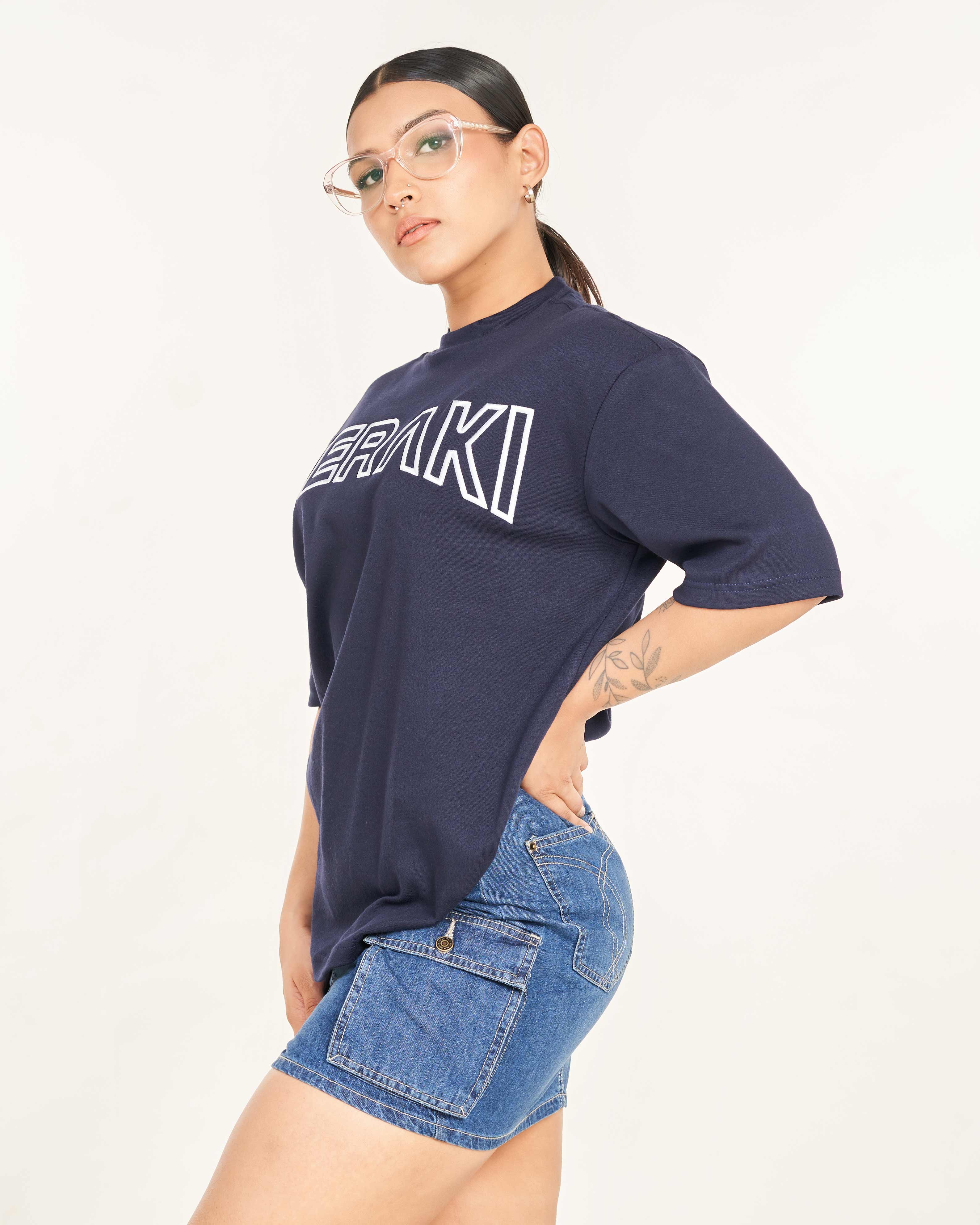 Unisex Warrior Oversize Tee - Navy