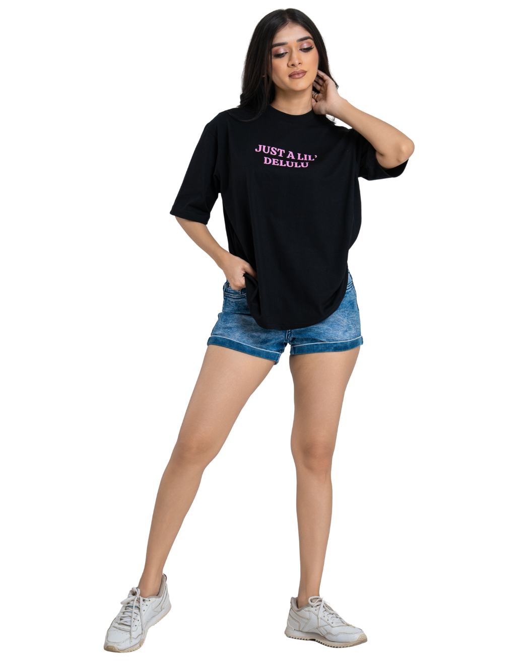 Lil' Delulu Oversize Tee - Charcoal