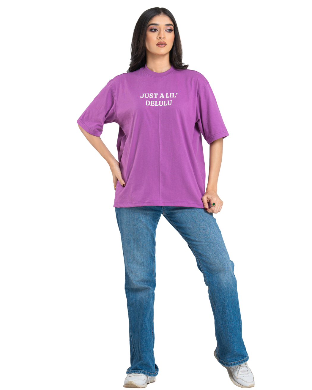 Lil' Delulu Oversize Tee - Orchid
