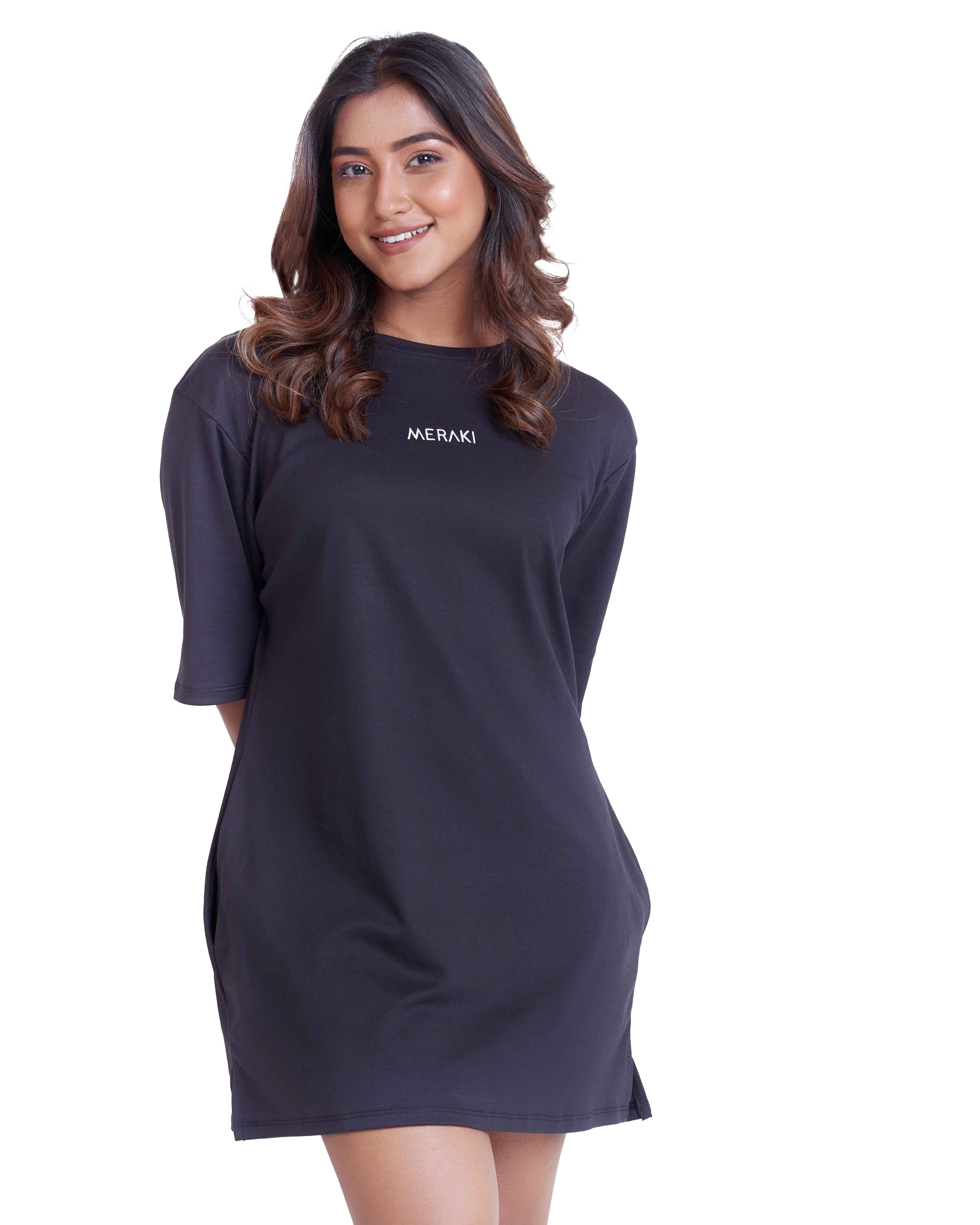 Eternal Mini Oversize Tee Dress - Charcoal
