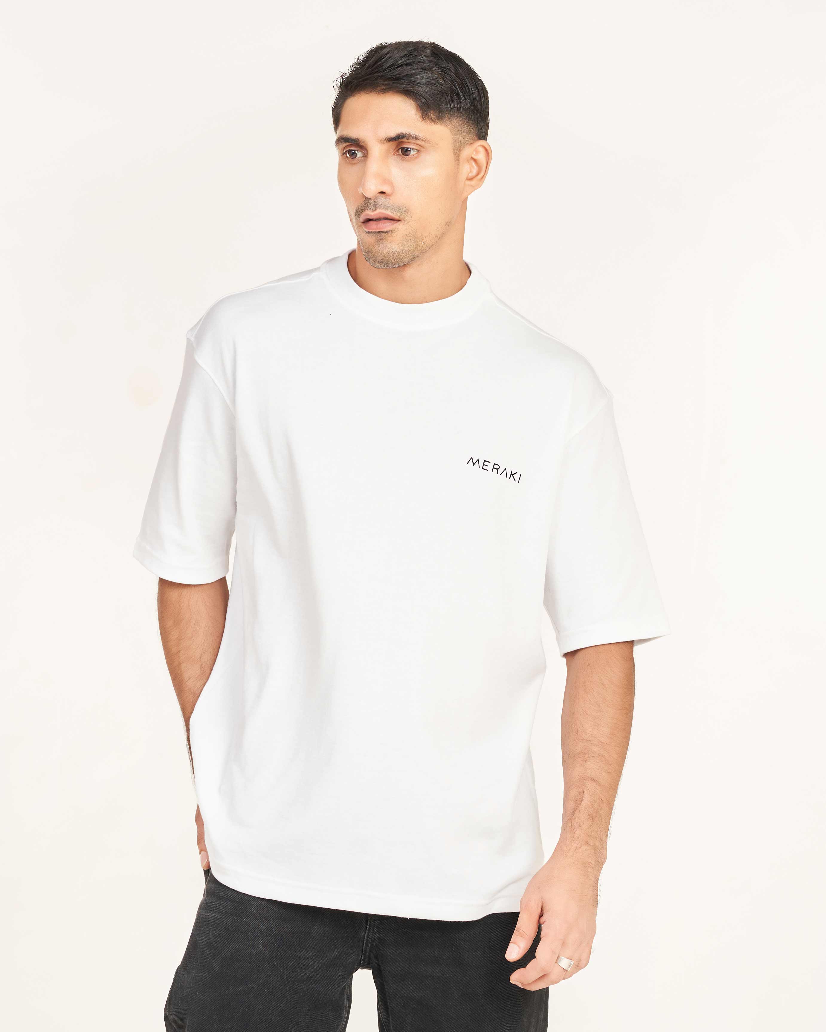Serpent & Blooms Unisex Oversize Tee - Frost