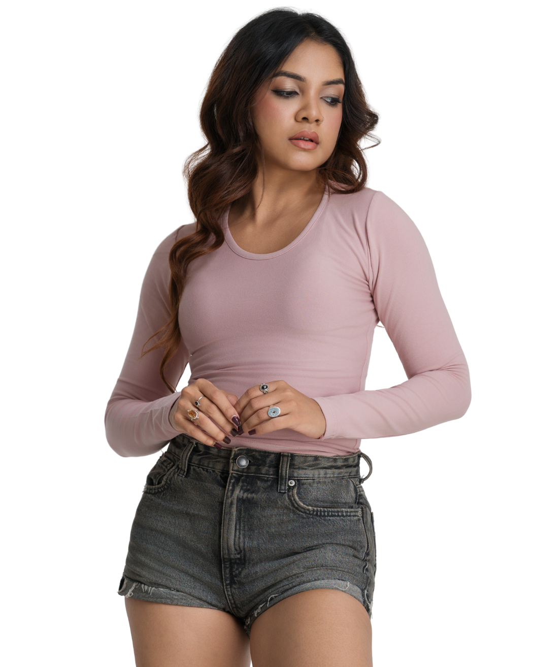 Bodyline Fit Long Sleeve Crop - Blossom