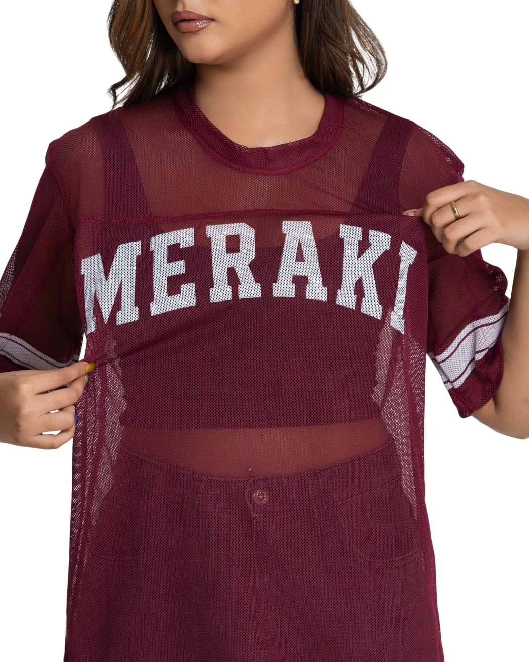Kiki Mesh Jersey - Deep Wine