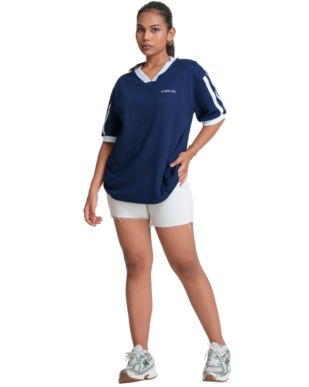 V Line Oversized Tee - Midnight