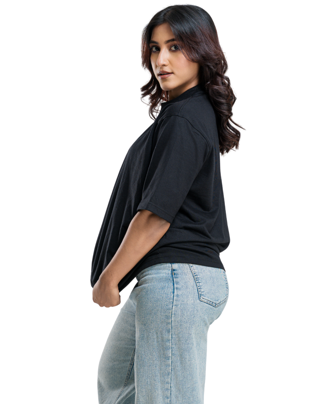 Bow Pop Oversized Tee - Charcoal