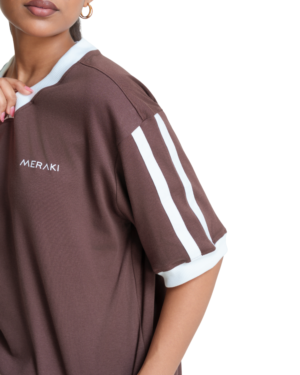 V Line Oversized Tee - Wenge