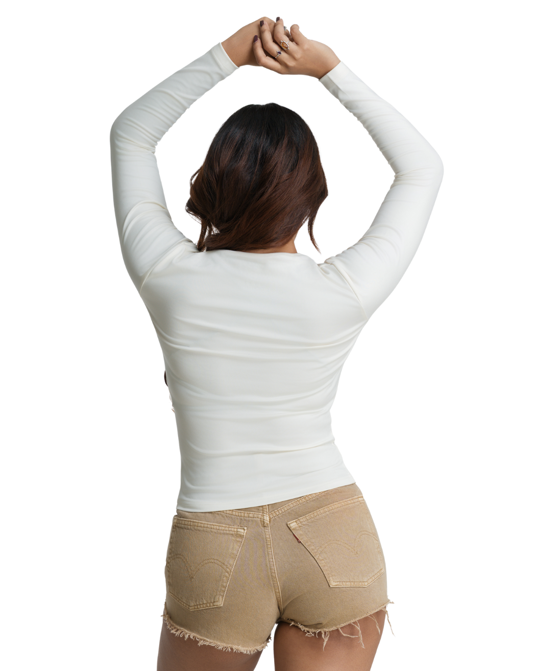 Bodyline Fit Long Sleeve Crop - Ivory