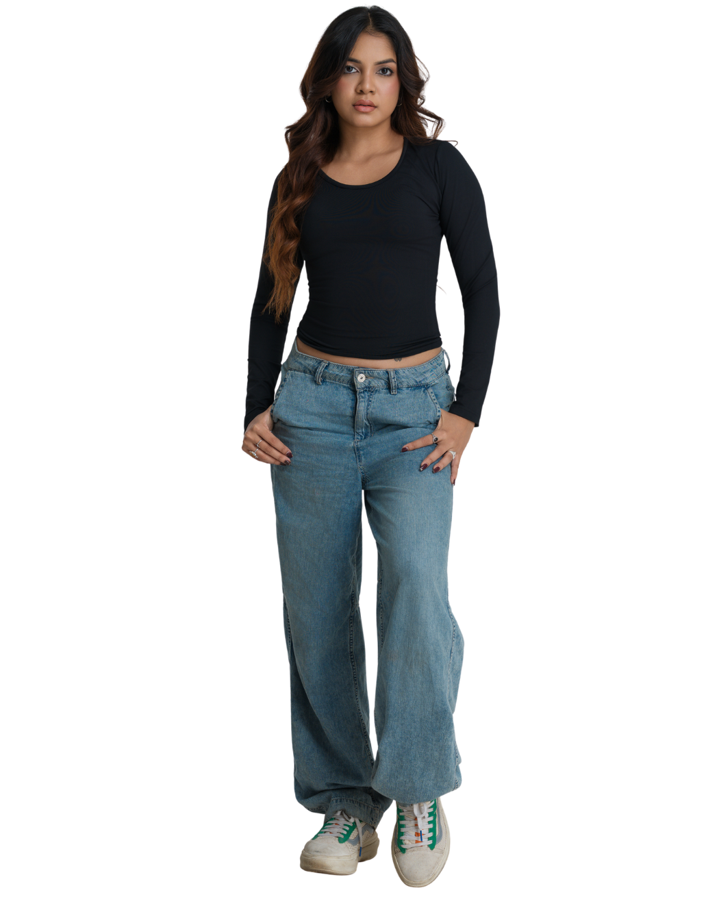 Bodyline Fit Long Sleeve Crop - Panther