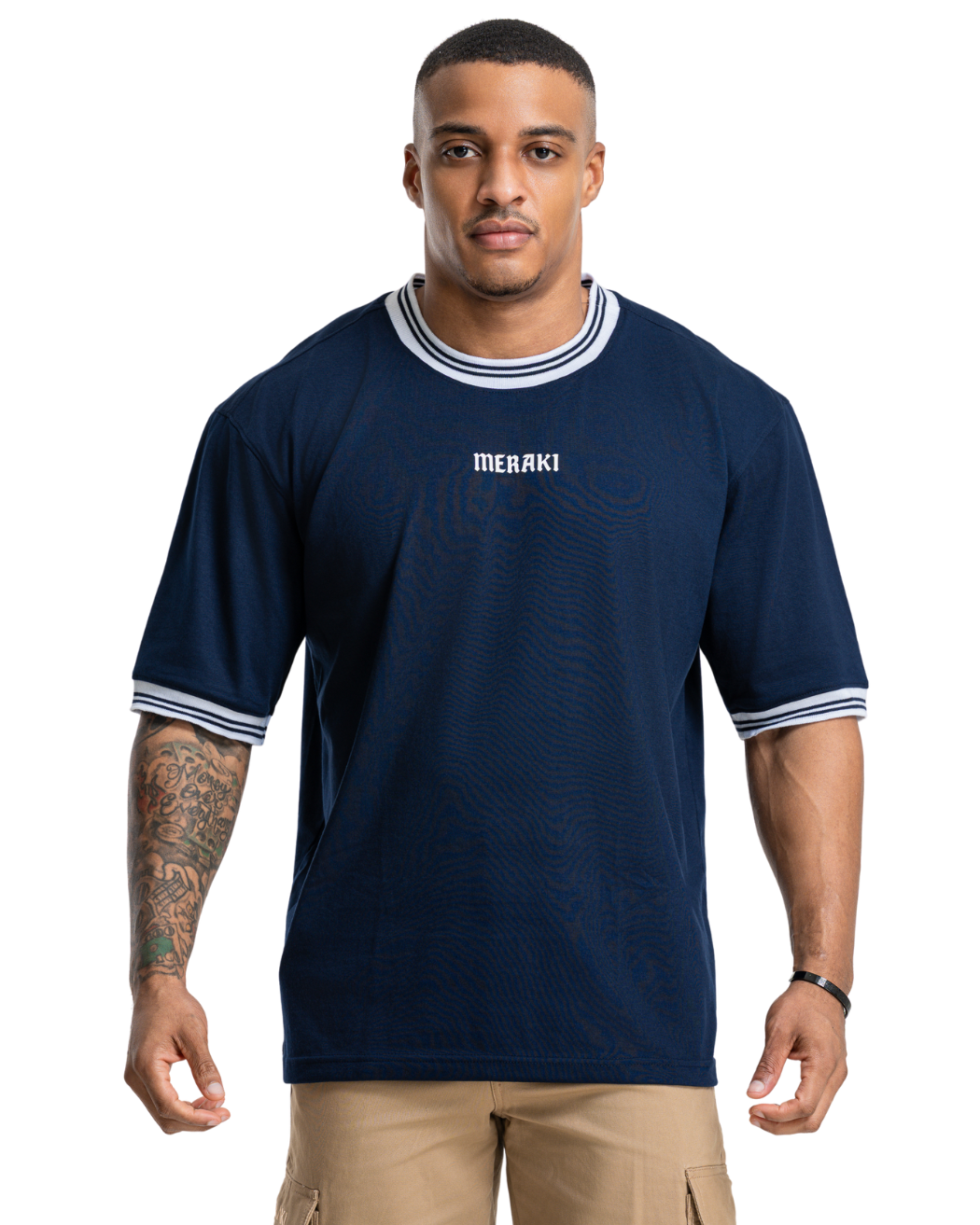 Ribline Oversize Tee - Night Blue