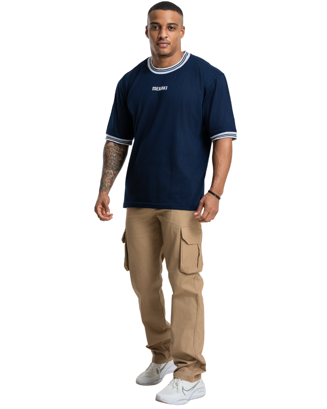 Ribline Oversize Tee - Night Blue