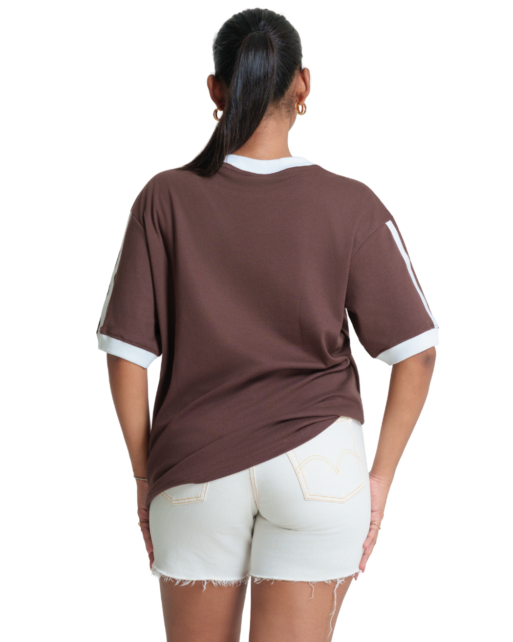 V Line Oversized Tee - Wenge