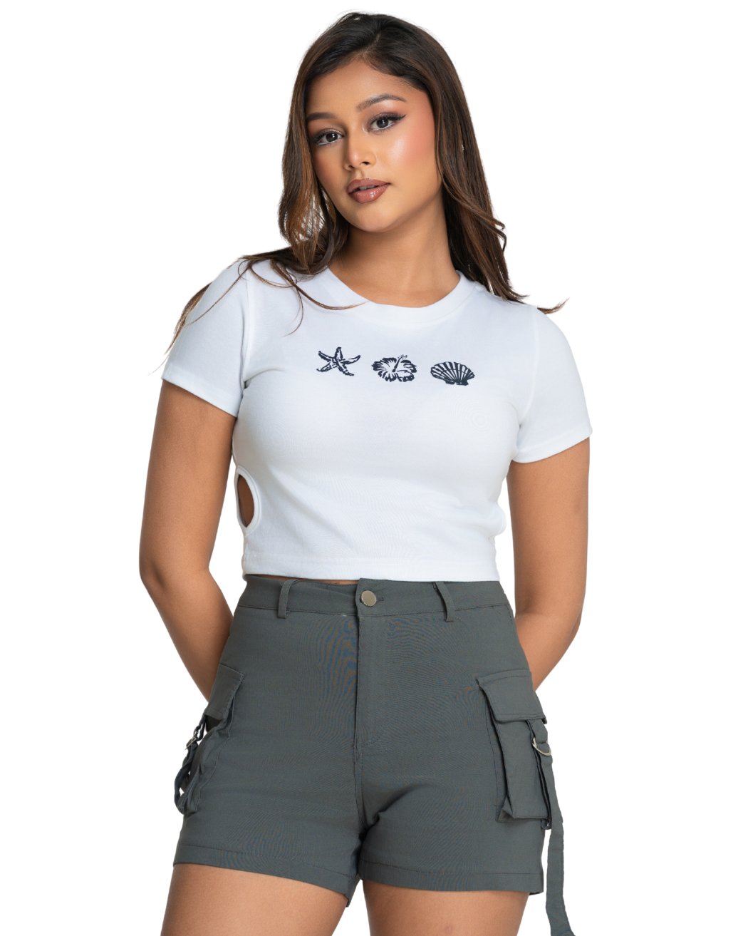 Dazzy Crop Tee - Coastal