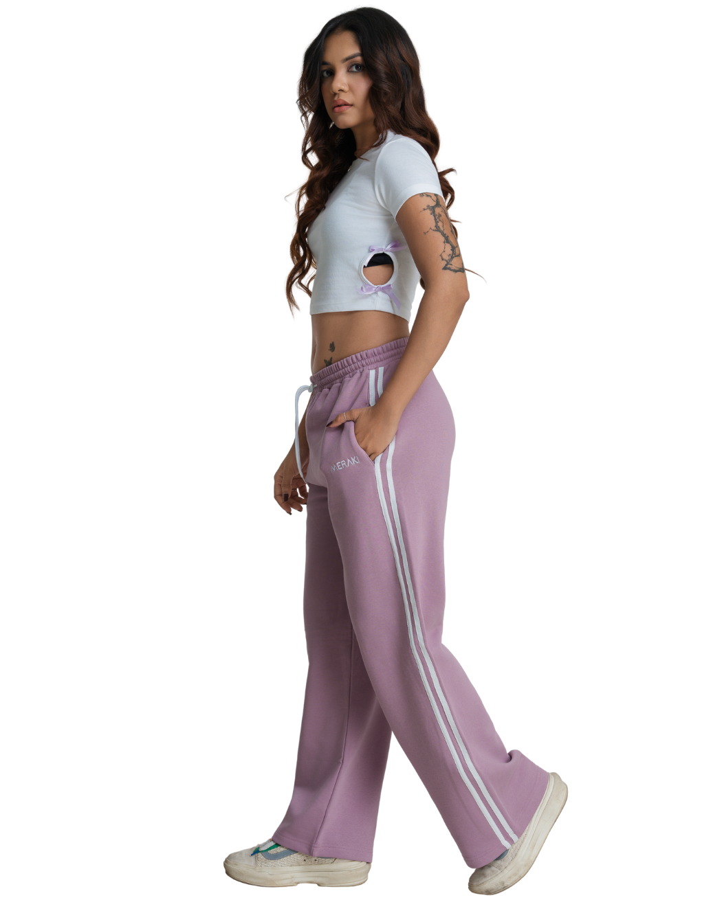 Lyra Bow Crop Tee - Lilac