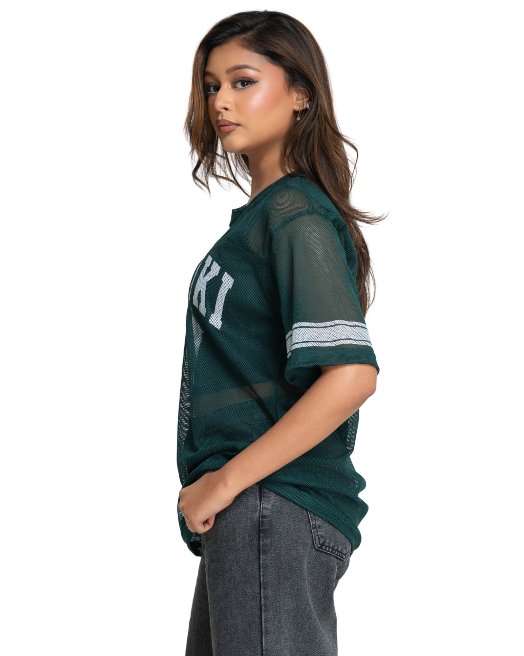 Kiki Mesh Jersey - Forest Green