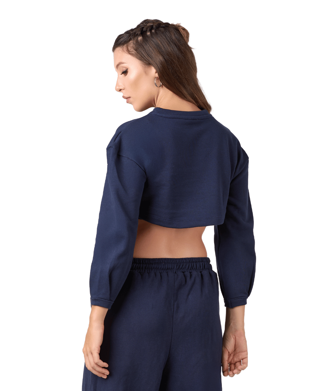 Shelyn Crop Sweat Shirt - Midnight Blue