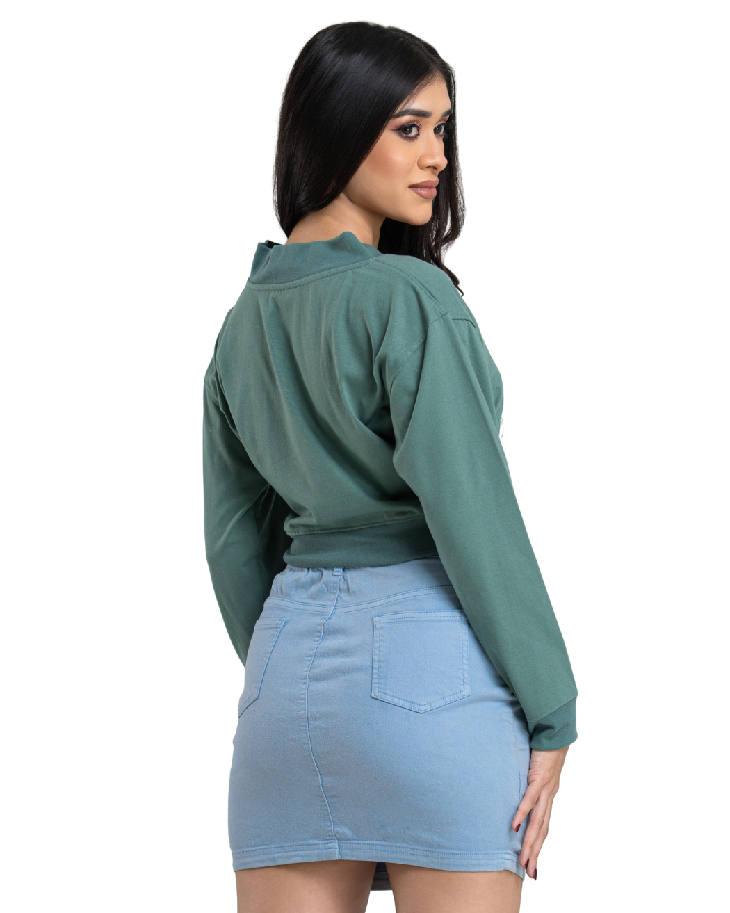 Slimline V Crop Tee - Matcha