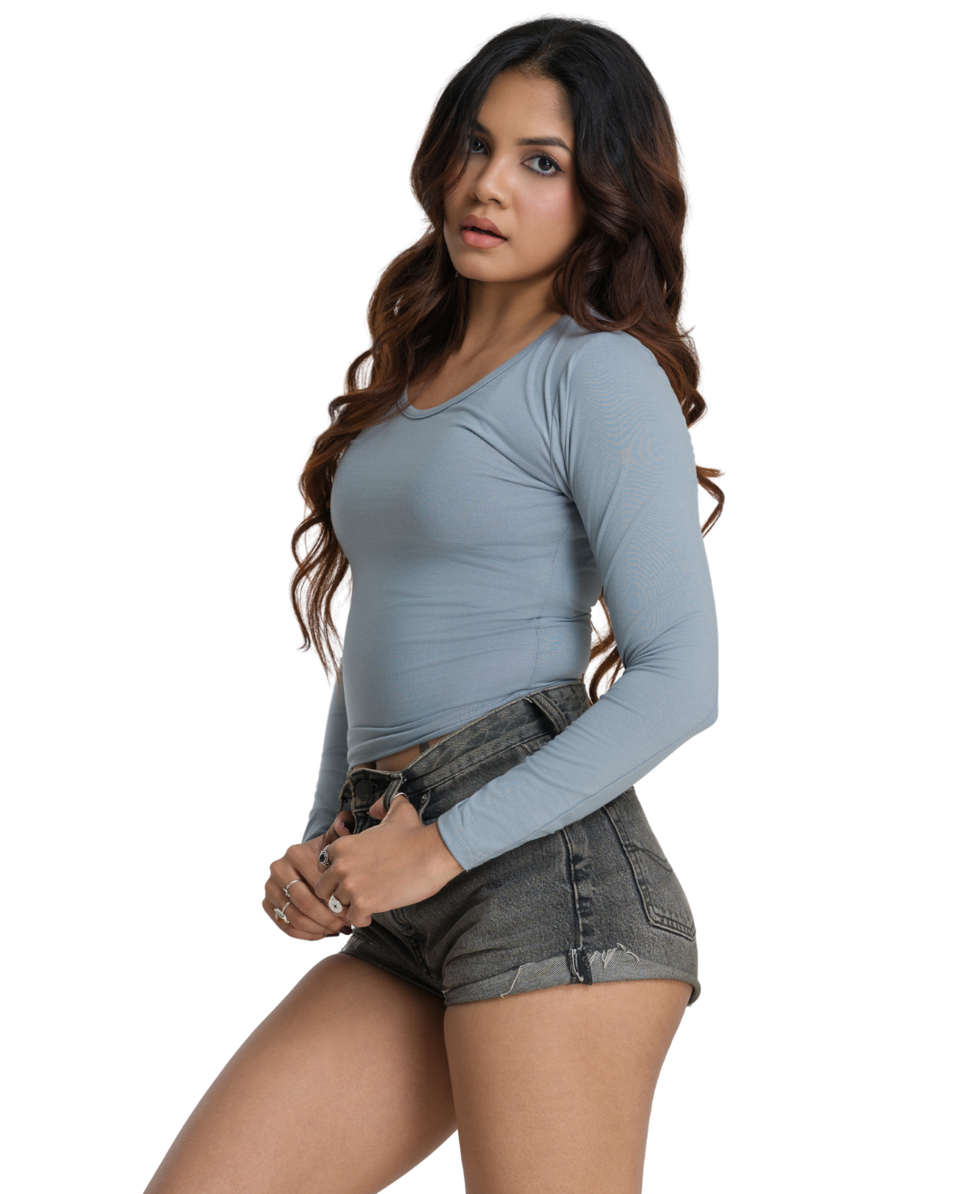 Bodyline Fit Long Sleeve Crop - Dove