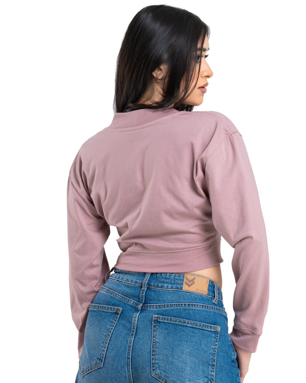 Slimline V Crop Tee - Puce