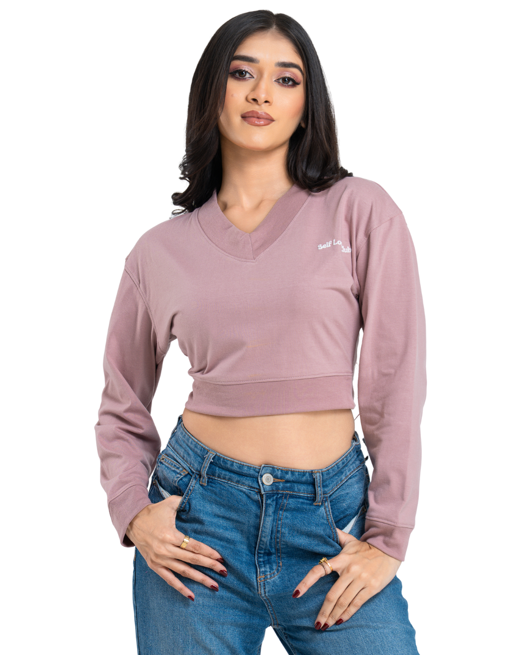 Slimline V Crop Tee - Puce