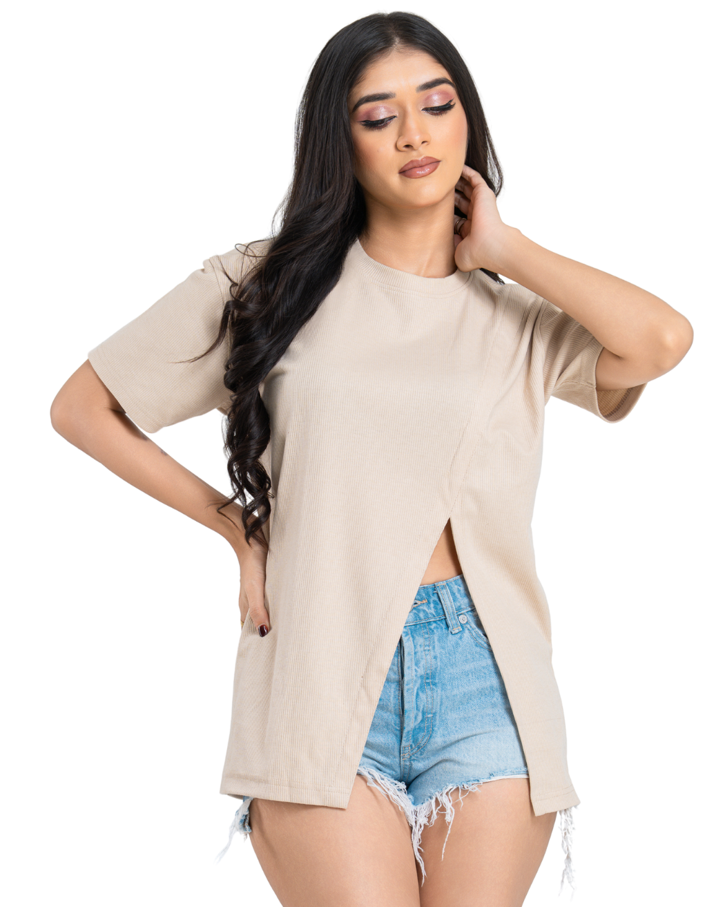 Breakline Oversize Tee - Caramel