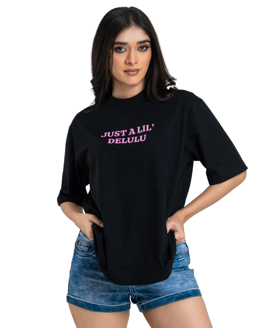 Lil' Delulu Oversize Tee - Charcoal
