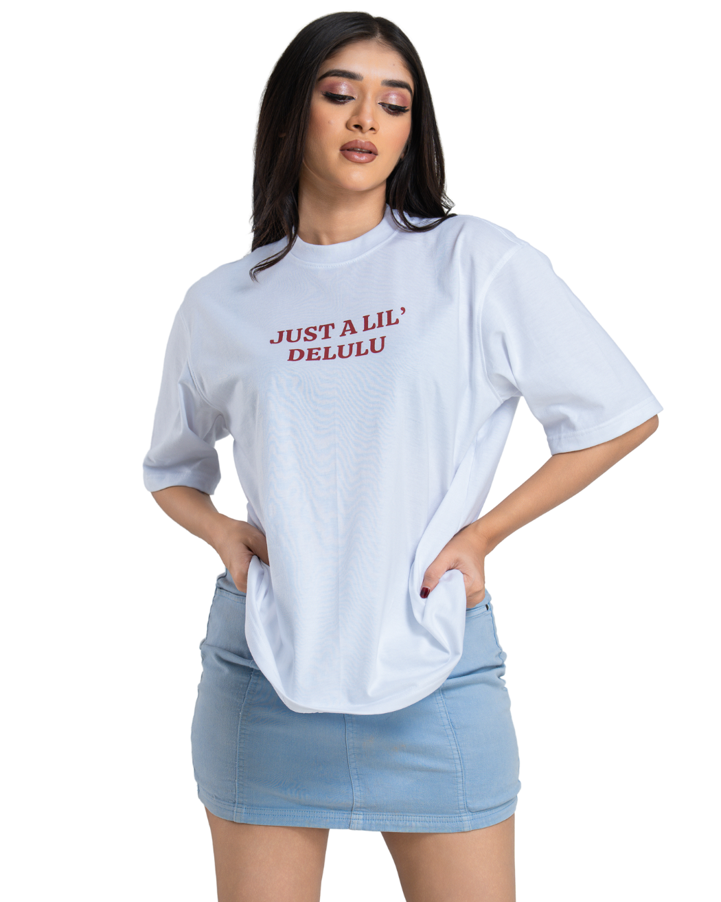 Lil' Delulu Oversize Tee - Frost