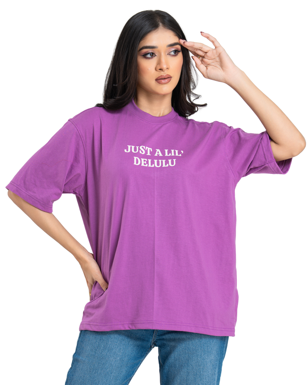 Lil' Delulu Oversize Tee - Orchid