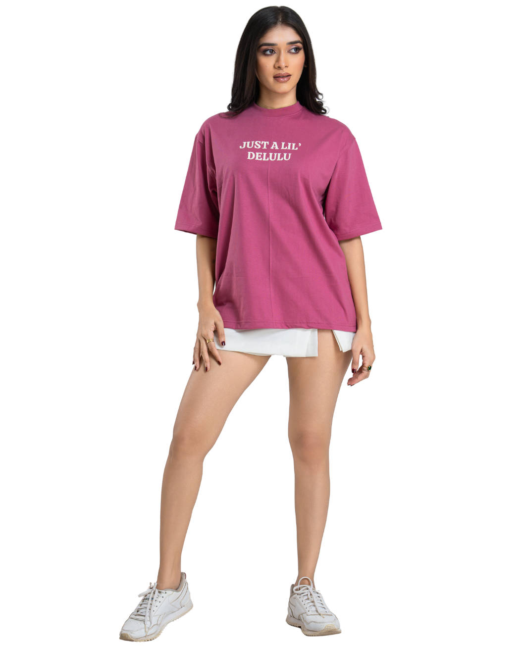Lil' Delulu Oversize Tee - Mulberry