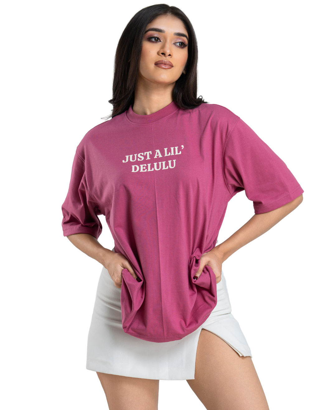 Lil' Delulu Oversize Tee - Mulberry