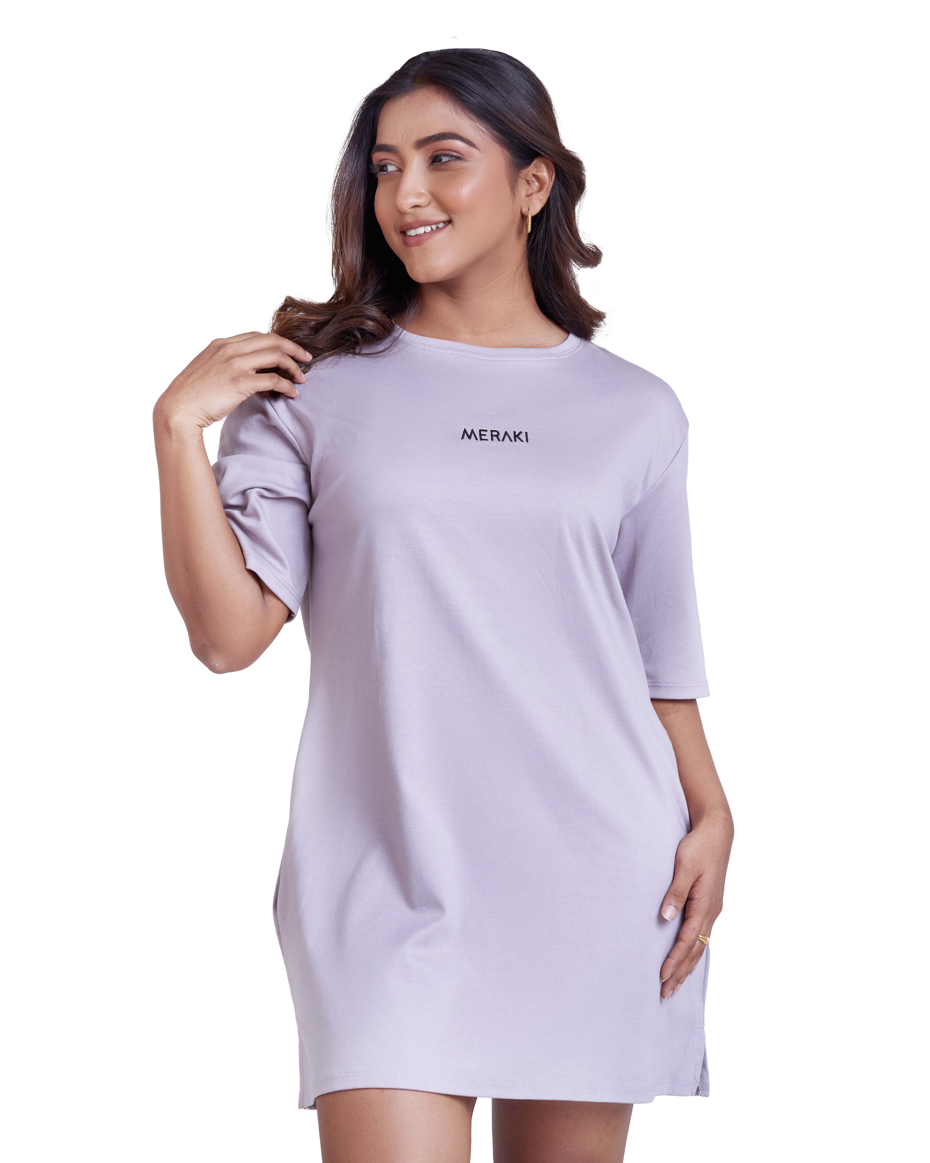 Eternal Mini Oversize Tee Dress - Smoky Rose